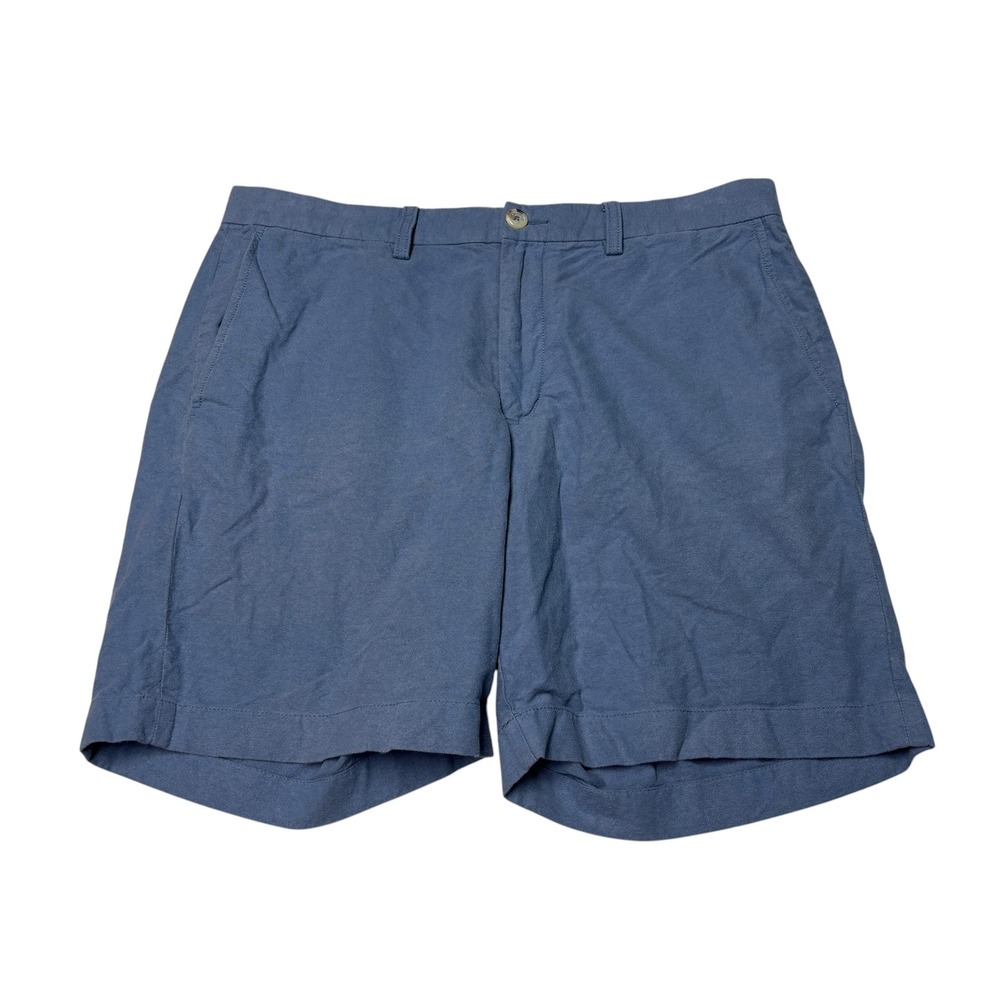 Southern Tide Mens Blue Cotton Flat Front Shorts Size 34 Skipjack Logo